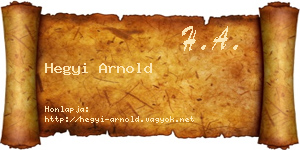 Hegyi Arnold névjegykártya